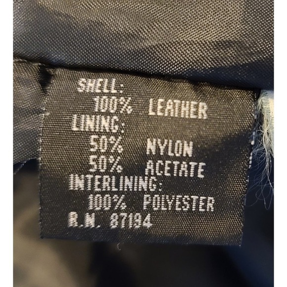 Vintage Leather Bomber Jacket size XL Men's Black - Picture 3 of 5